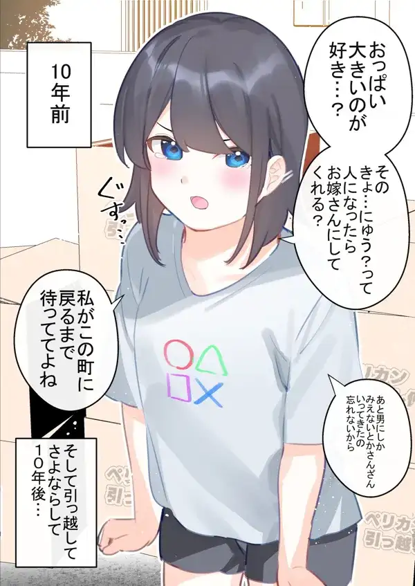 Portada de 10 Nenburi Ni Saikaishita Osananajimi Ga Kyonyuu Ni Natteita